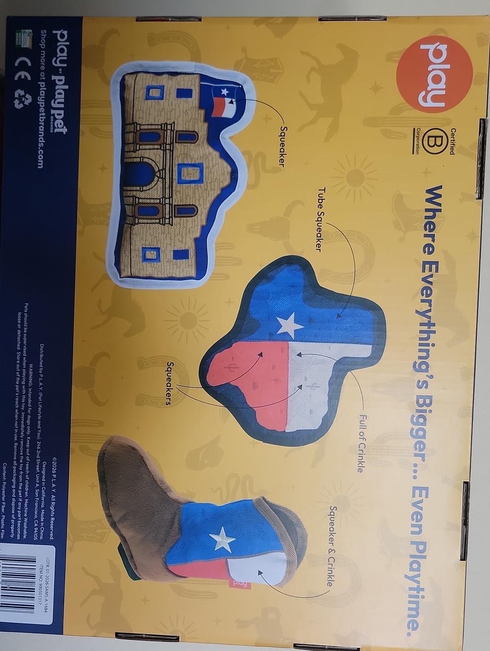 Play Lone Star Pup Pack Dog Toy Set - Red, Blue, White, Brown - Picture 3 of 6